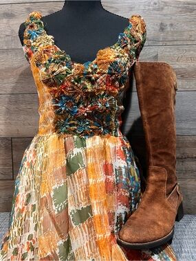 Lucy & Co. colorful patchwork boho mini sundress